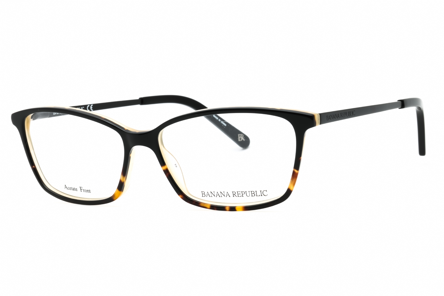 Armazón Banana Republic de acetato negro con efecto carey