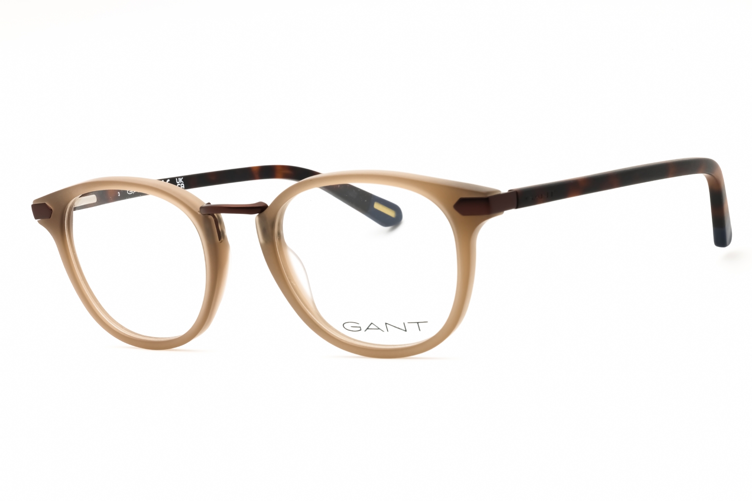 Armazón redondo Gant beige con patillas color carey